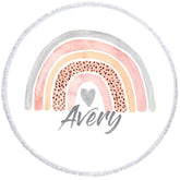 Lofaris Boho Watercolor Rainbow Pattern Round Beach Towel